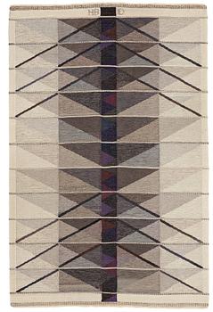 210. Ingrid Dessau, A CARPET, "Vinterträd, grå", flat weave, ca 226,5 x 149 cm, signed HB ID.