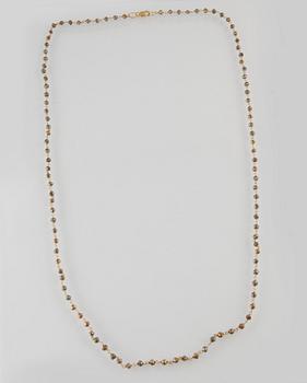 COLLIER, förgyllt sterlingsilver med fasettslipade pyriter. Vikt 12,1 gram.