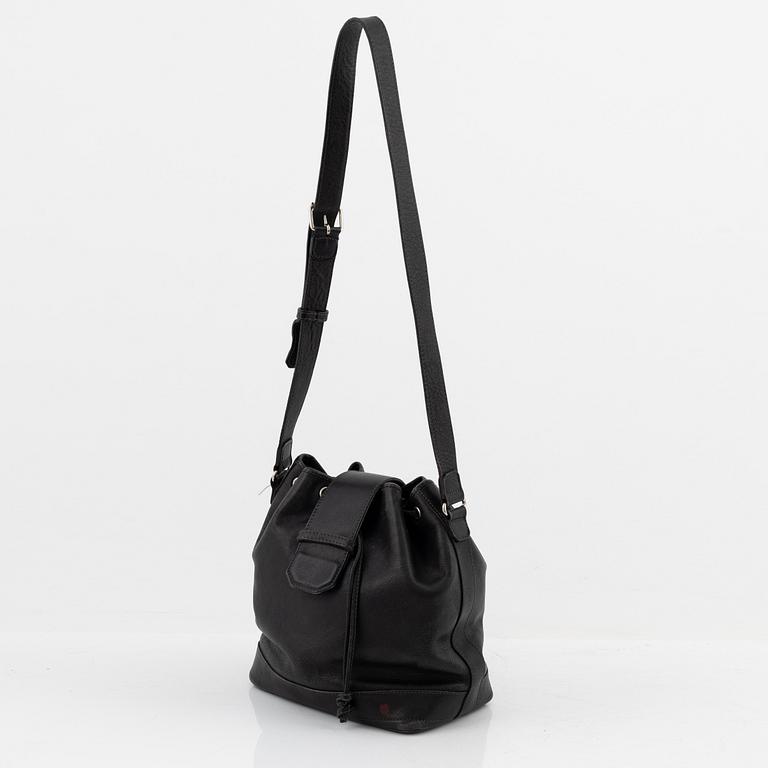Kenzo, a black leather bucket bag.