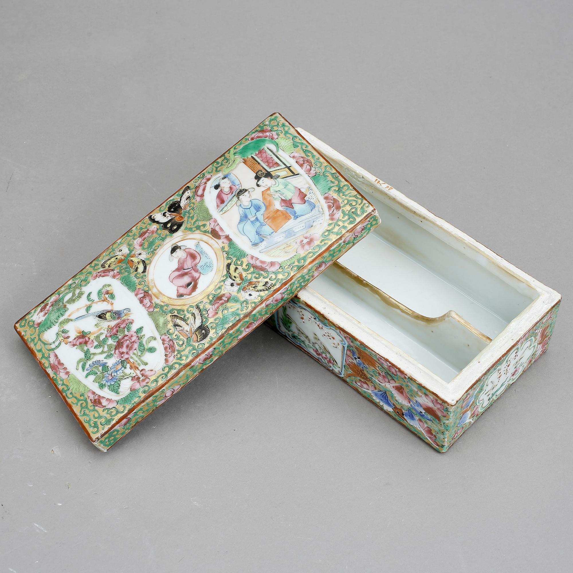 SKRIN, porslin, Kanton, Kina, 1800-tal.