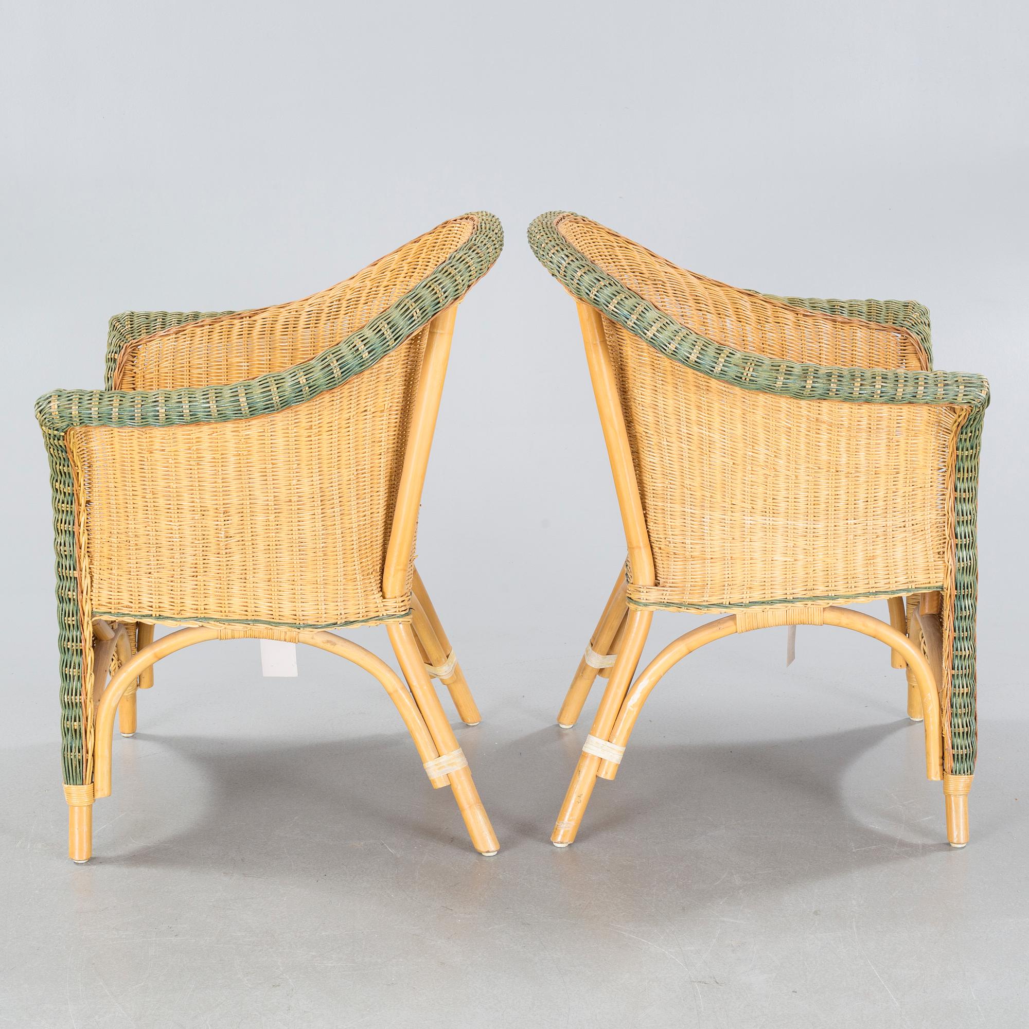 A set of rattan furniture from Bruka, Stockholm, second half of the 20th century.