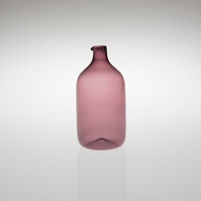 TIMO SARPANEVA, Fågelflaska, glas, signerad Timo Sarpaneva 2500. Iittala, 1957-1966.