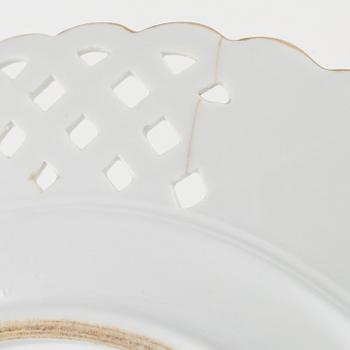 A set of eight porcelain plates, Teichert-Werke in Meissen, circa 1900.