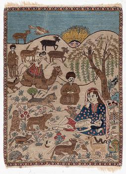 A semi-antique Tabriz rug, Northwest Persia, c. 137 x 101 cm.