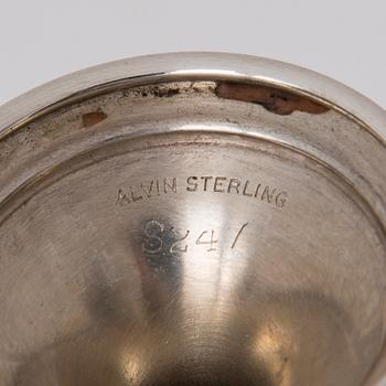 RYYPPYPIKAREITA, 6 kpl, hopeaa ja emalia, TARJOTIN, 1900-luku.