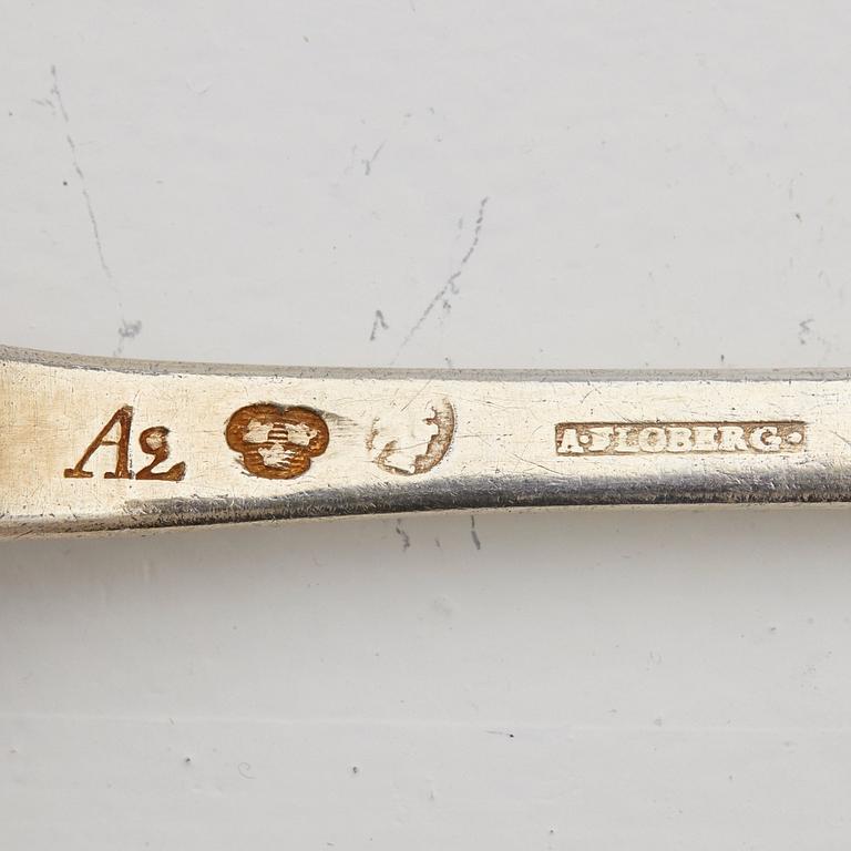 A Swedish 18th century silver-gilt serving spoon, mark of Arvid Floberg 1783.