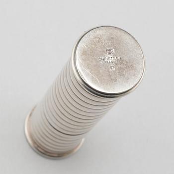 Three ligthers by Pierre Cardin, Ronson and Zippo and shopsticks and a scent bottle from Christofle.