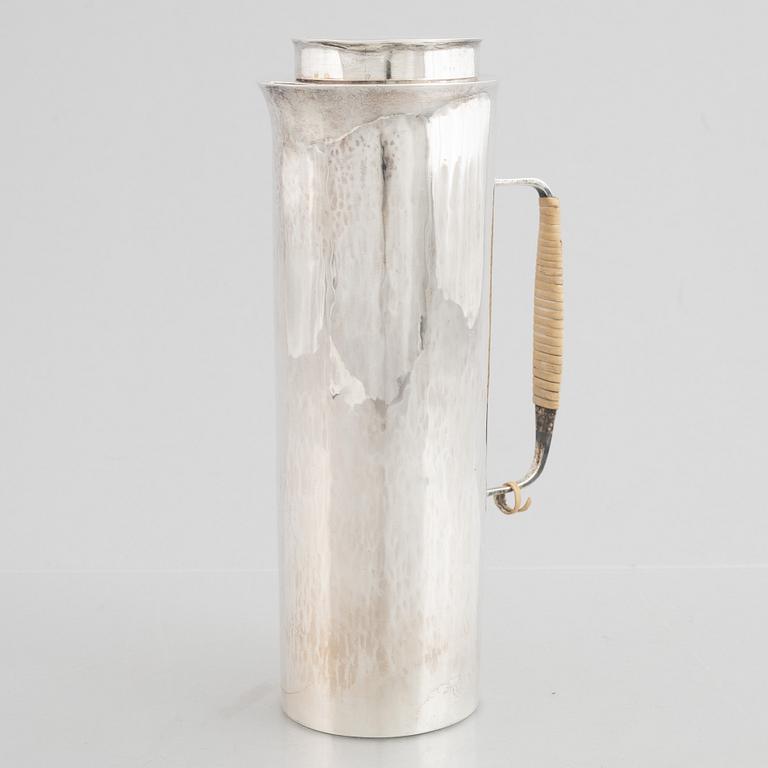 Ove Bohlin Silversmide, a sterling silver pitcher with cover, Stockholm, Sweden, 1963.