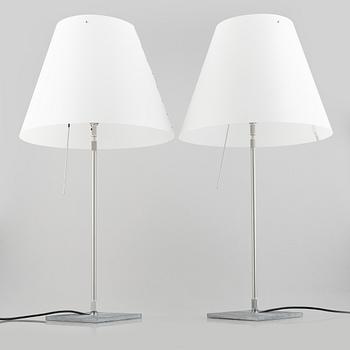 Paolo Rizzatto, a pair of 'Costanza' table lamps, Luceplan, Italy.