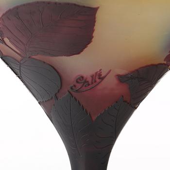 Emile Gallé, an Art Nouveau cameo glass vase, Nancy, France.
