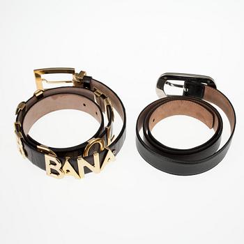 BÄLTE, 2 stycken, Dolce & Gabbana.