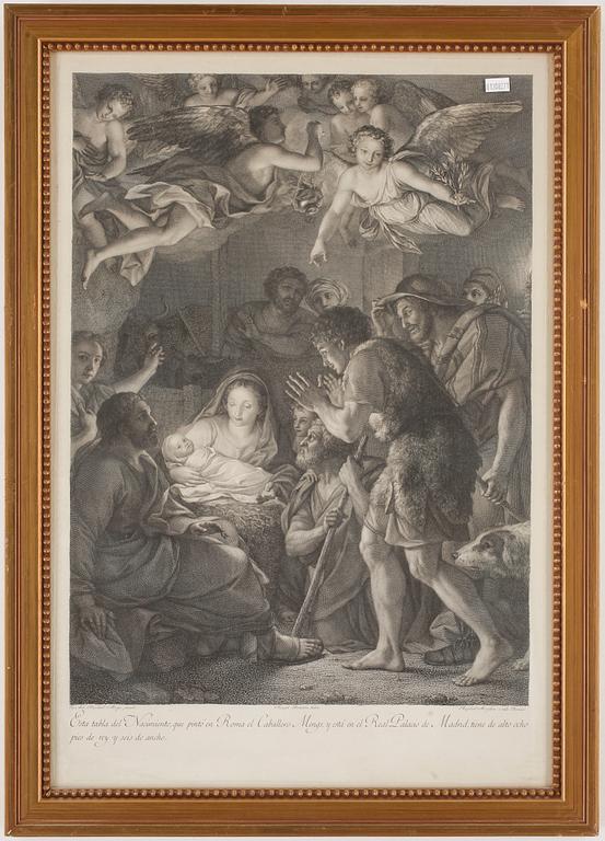 ANTON RAPHAEL MENGS, efter, gravyr, 1700-tal.