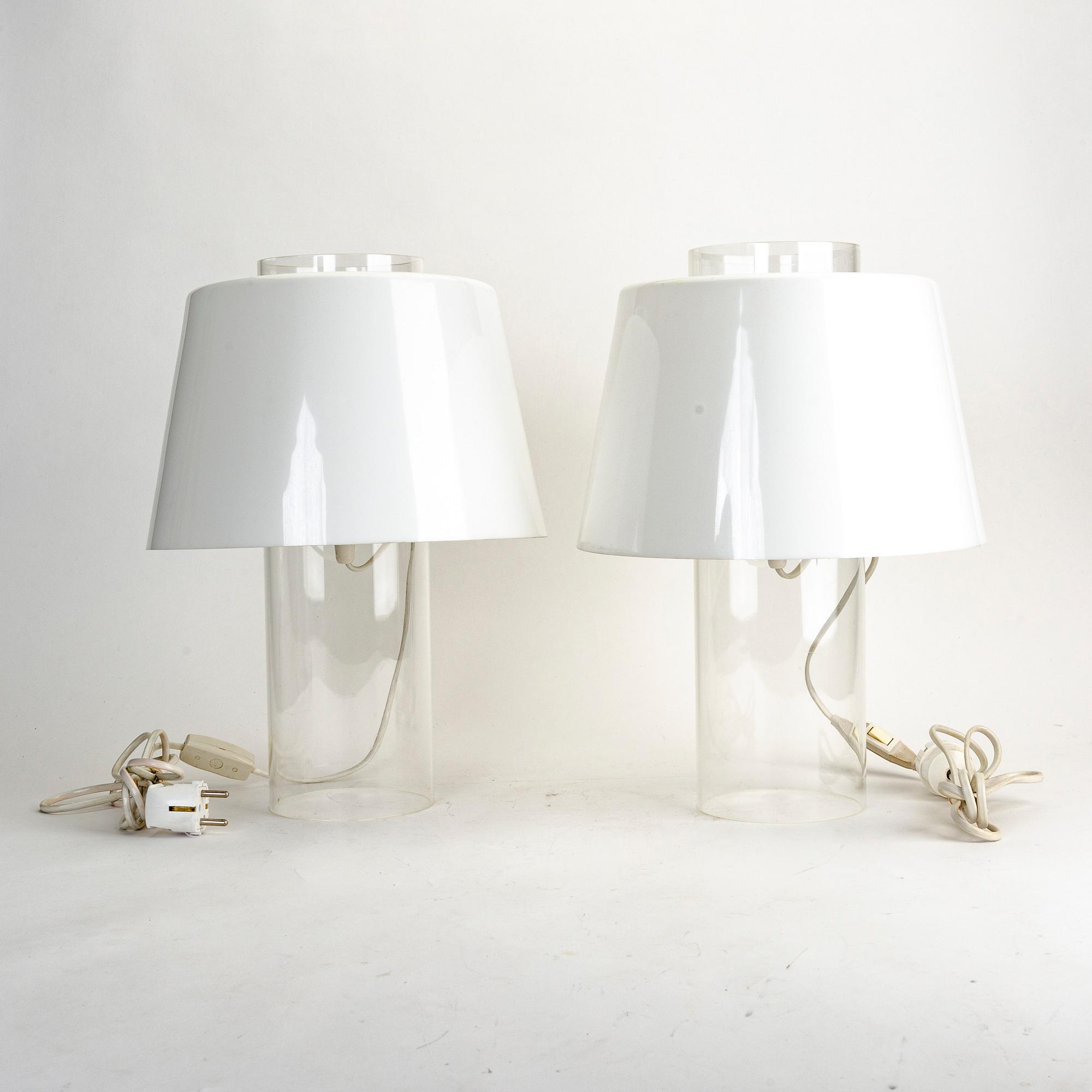 A pair of Innolux plastic table lamps later part of the 20th century.