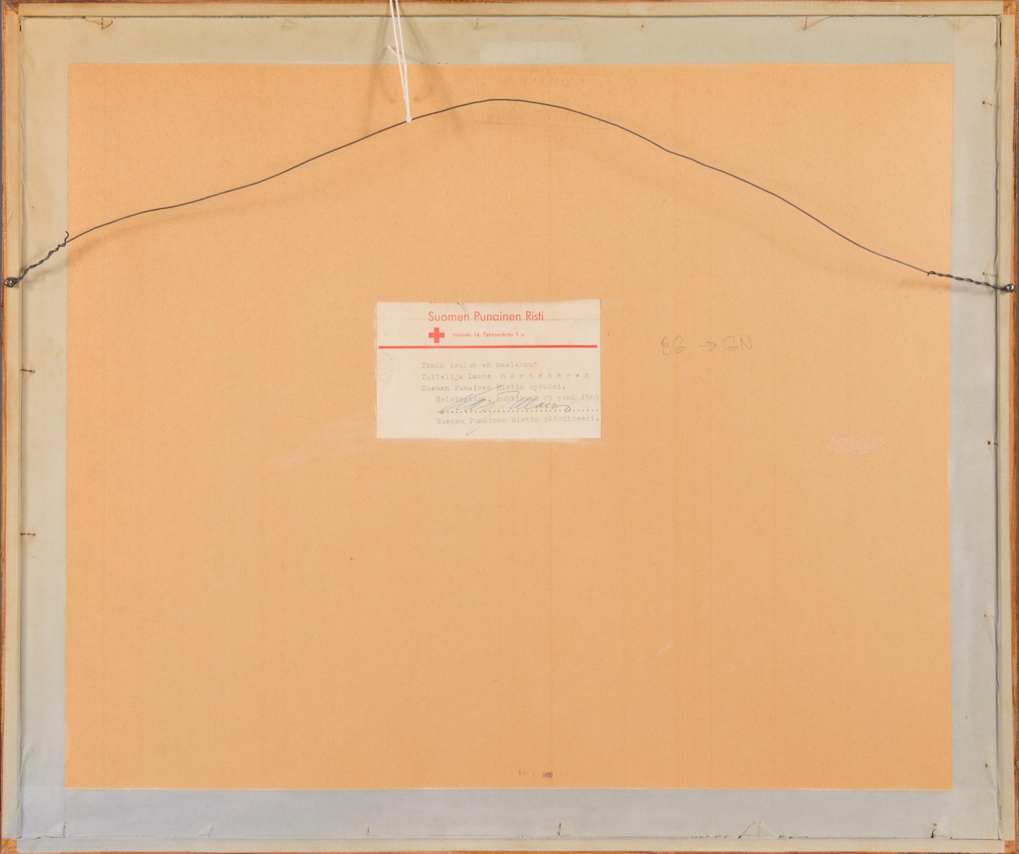 Lasse Mårtenson, olja på pannå, signerad och daterad-69.