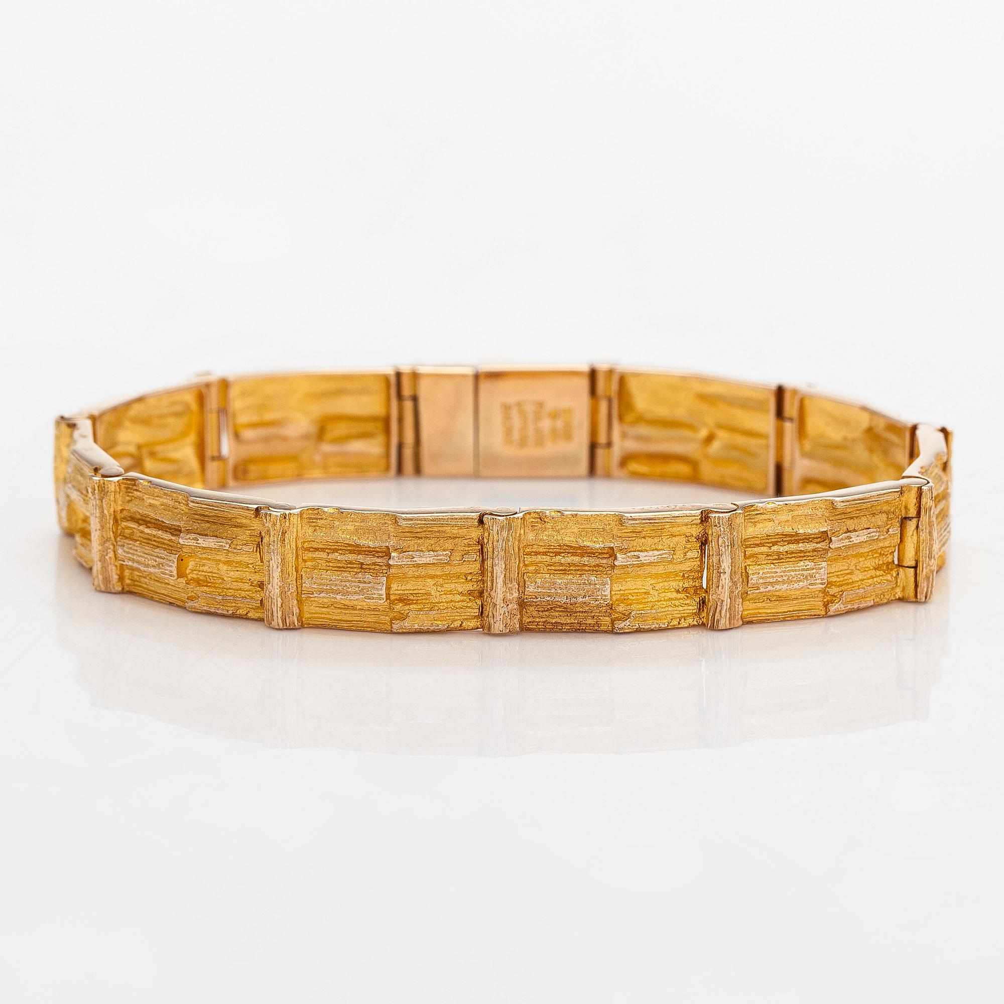 Björn Weckström, rannekoru "Kultaköngäs", 14K kultaa. Lapponia 1973.
