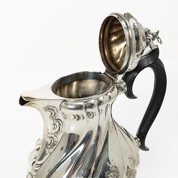 C.G. Hallberg, A three piece coffee service, Rococo style, 1950s, Stockholm.