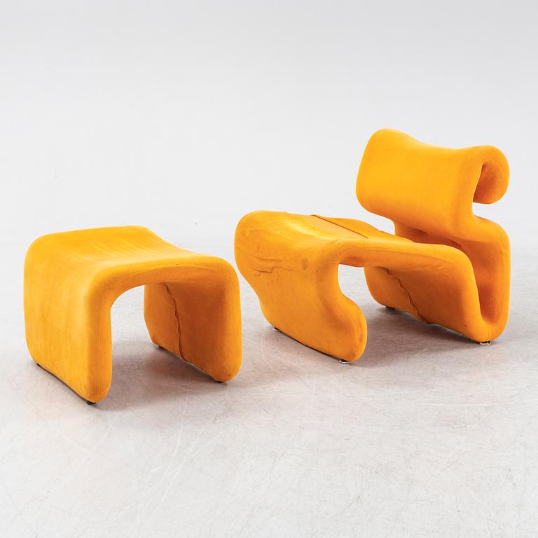 Jan Ekselius, a lounge chair with ottoman, 'Etcetera', JOC Möbler, Vetlanda, Sweden, 1970's.