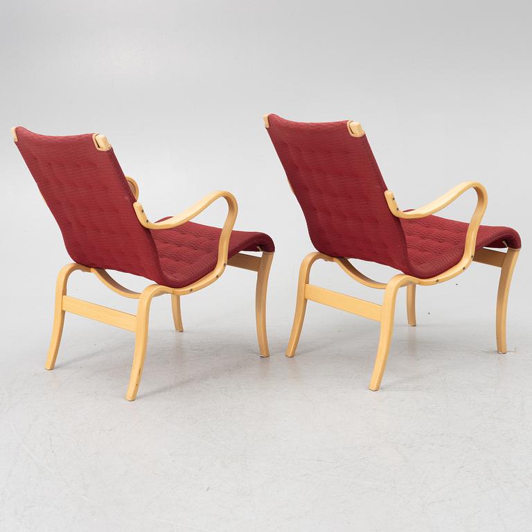 Bruno Mathsson, a pair of "Eva" armchairs, Bruno Mathsson International, second half of the 20th century.