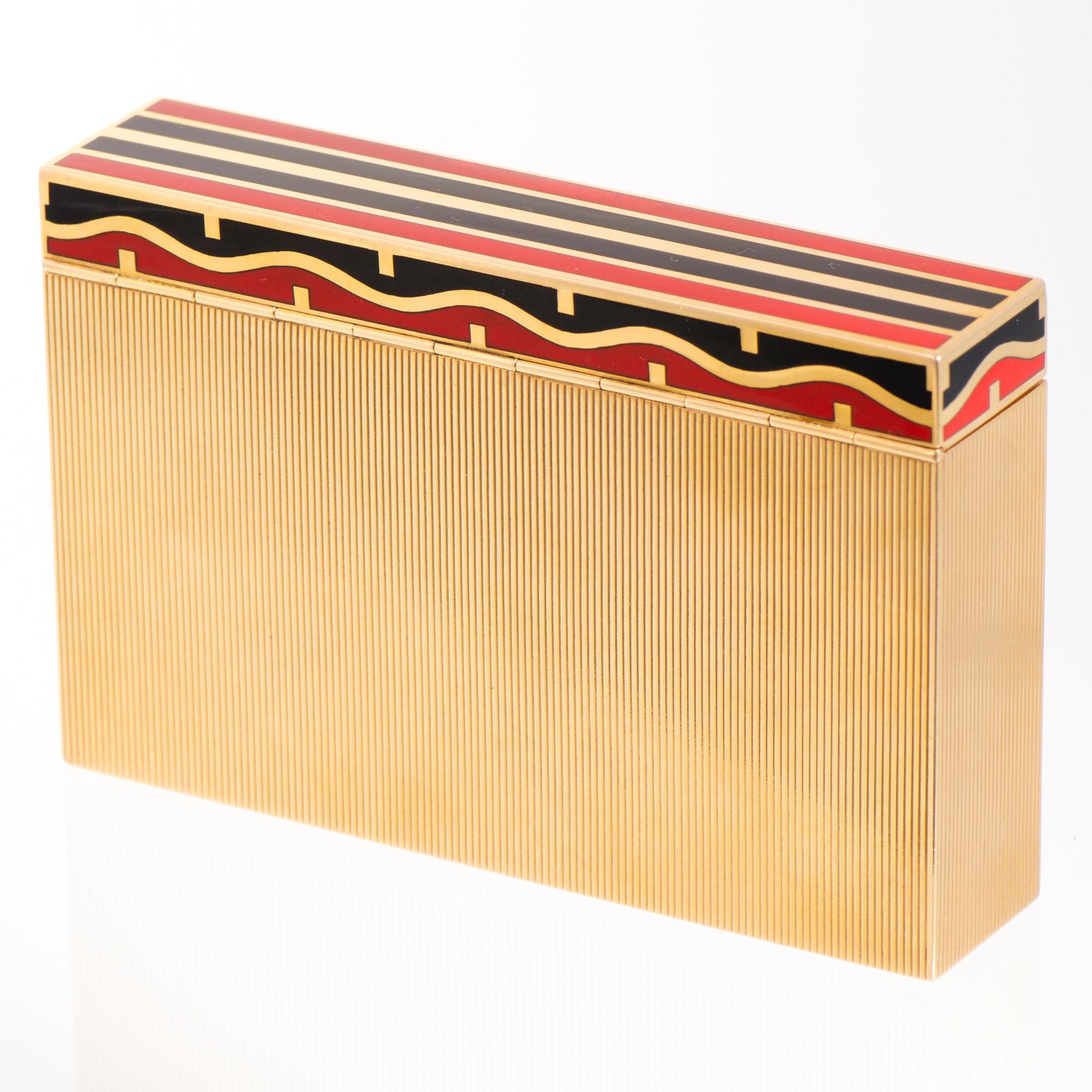 A VAN CLEEF & ARPELS CASE, 18K gold, enamel, c. 1930s.