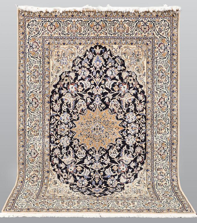 A carpet, Nain Part Silk, sk 9 LAA, ca 244 x 155 cm.