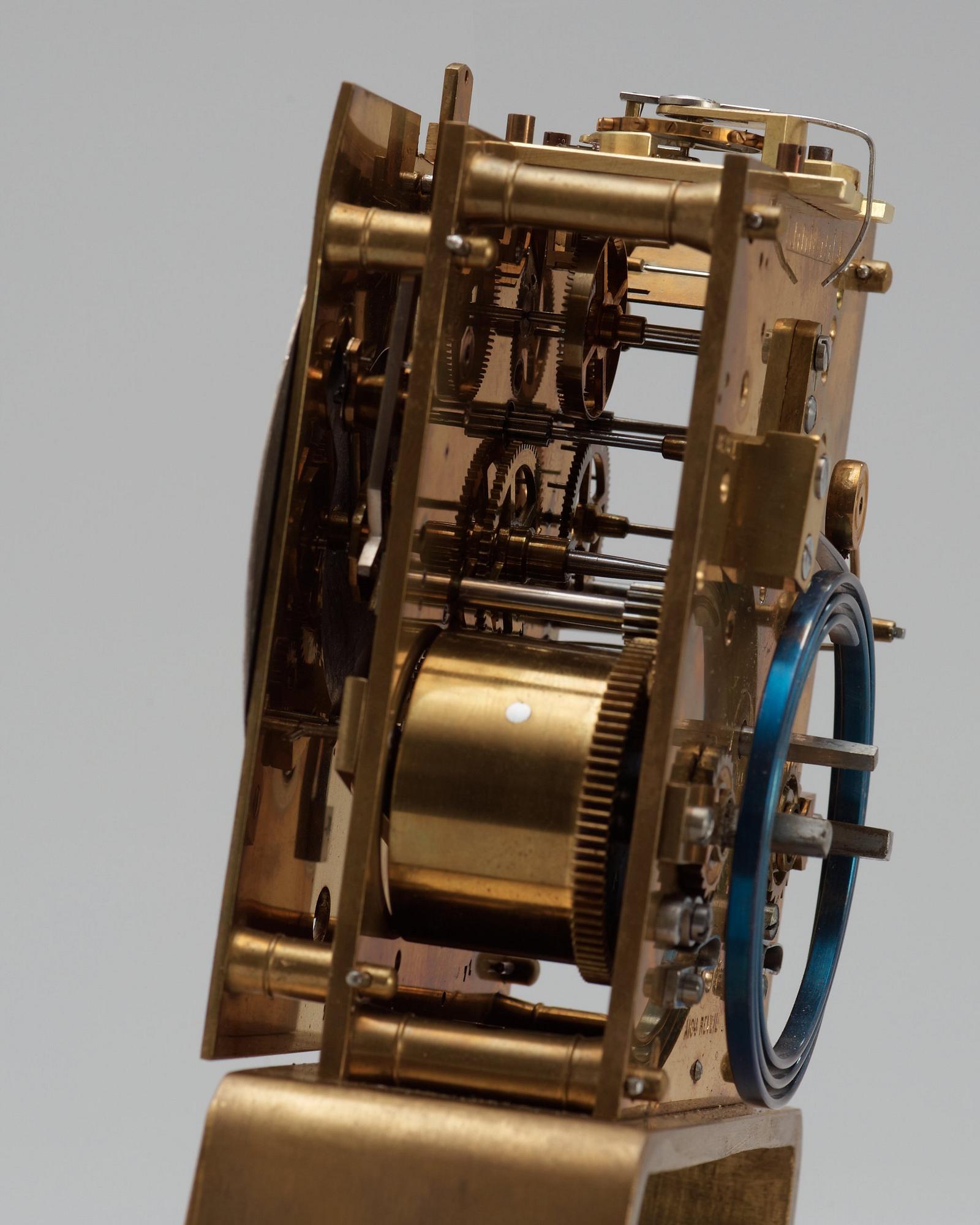A RARE SILVER FABERGÉ CLOCK, Moscow 1908-1917. Imperial Warrant and scratched inventory no 17689.