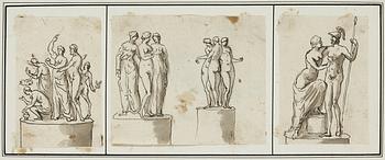 307. Elias Martin Attributed to, Studies of antique figures.
