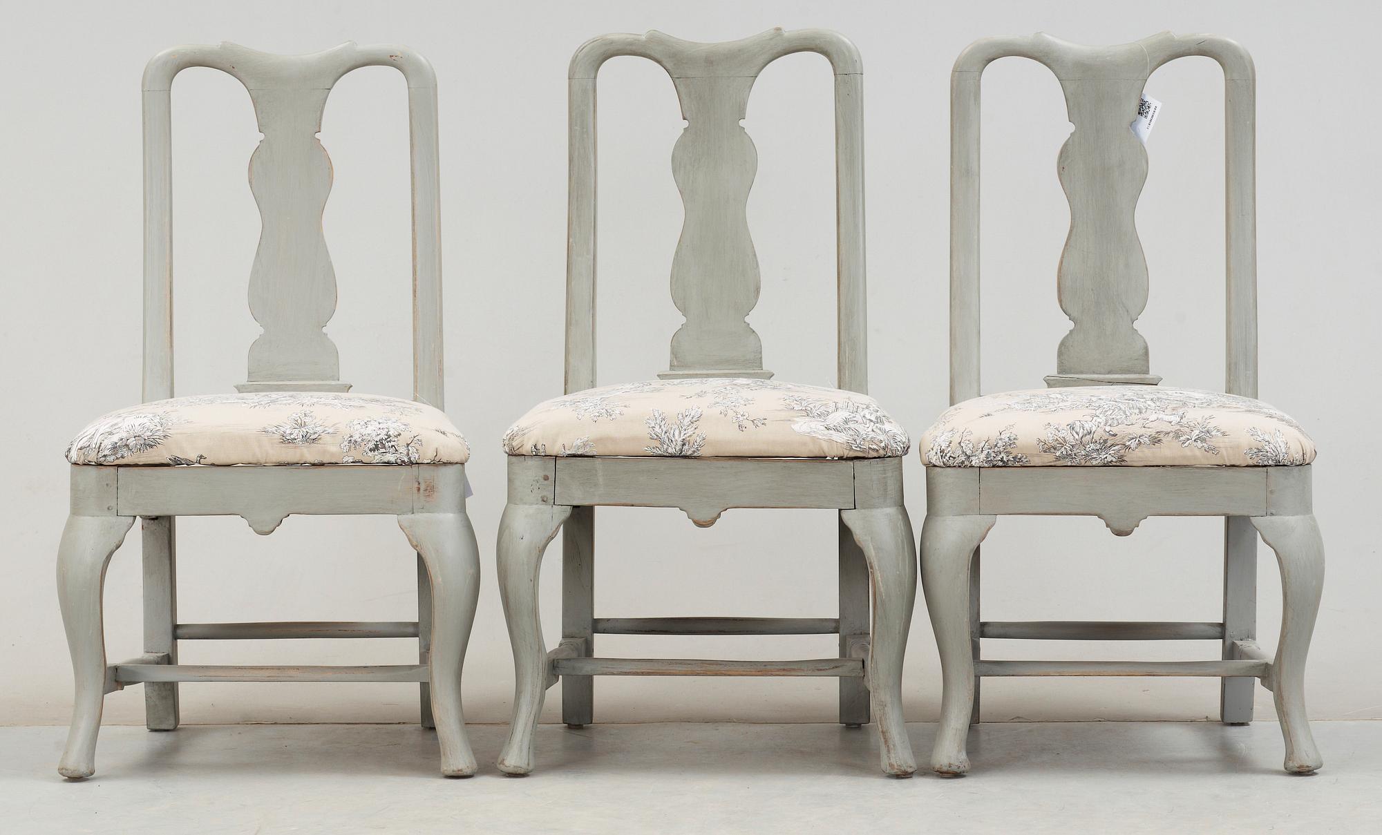 STOLAR, 3 st, senbarock, 1700-tal.