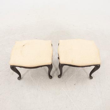 A pair of Louis XV style 19th century stools.