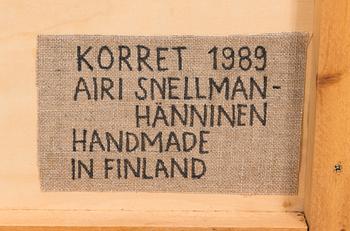 Airi Snellman-Hänninen, an art textile signed Airi Snellman-Hänninen 1989.