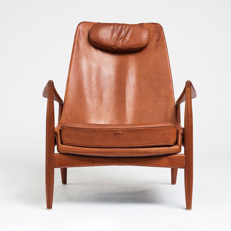 Ib Kofod-Larsen, a highback teak "Sälen" easy chair, for Olof Persson Fåtöljindustri (OPE), Sweden 1950-60's.