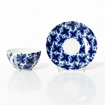 Marianne Westman, nine tea cups with saucers, porcelain, 'Mon Amie', Rörstrand.