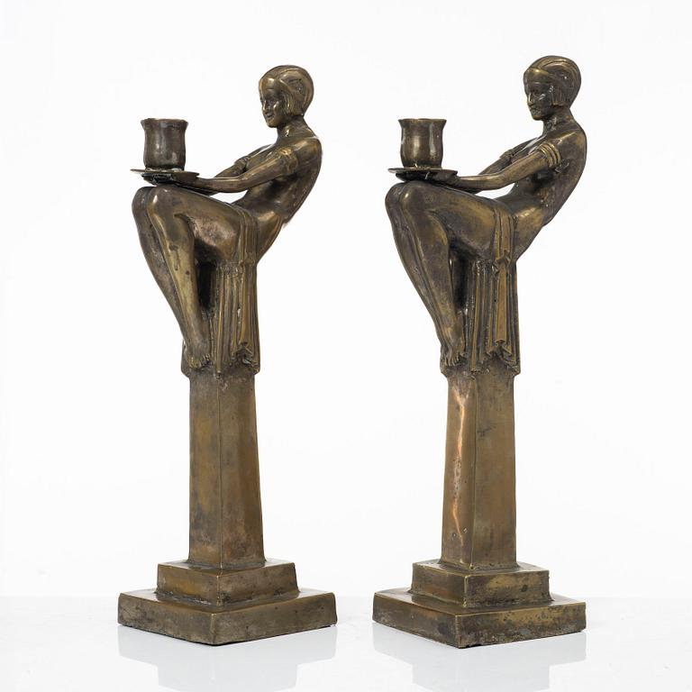 Candelabras, a pair, Art Deco style, 20th century.