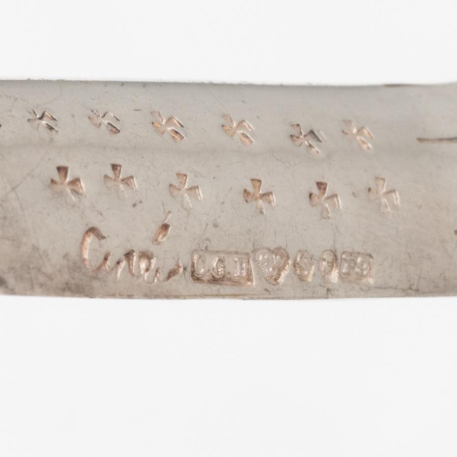 Gunnar Cyrén, six silver butter knife rests, CG Hallberg, Stockholm, 1956.