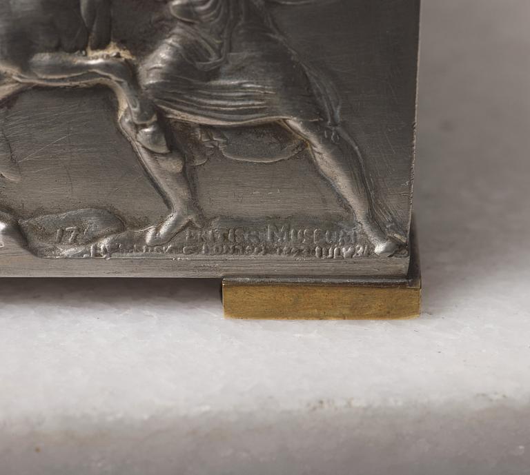 Herman Bergman's foundry, a pewter and brass box, Stockholm ca 1940.