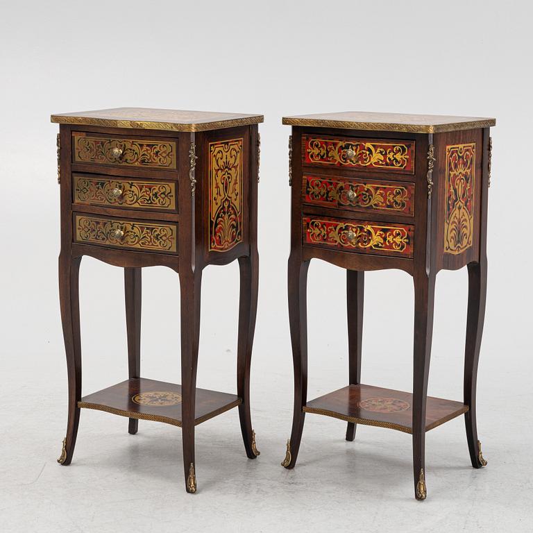 Chests of drawers, a pair, Boulle-Style, third quarter of the 20th Century.