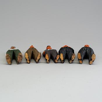 SVEN GUNNARSSON, set of ten wood sculptures, signed, mid 20th century.