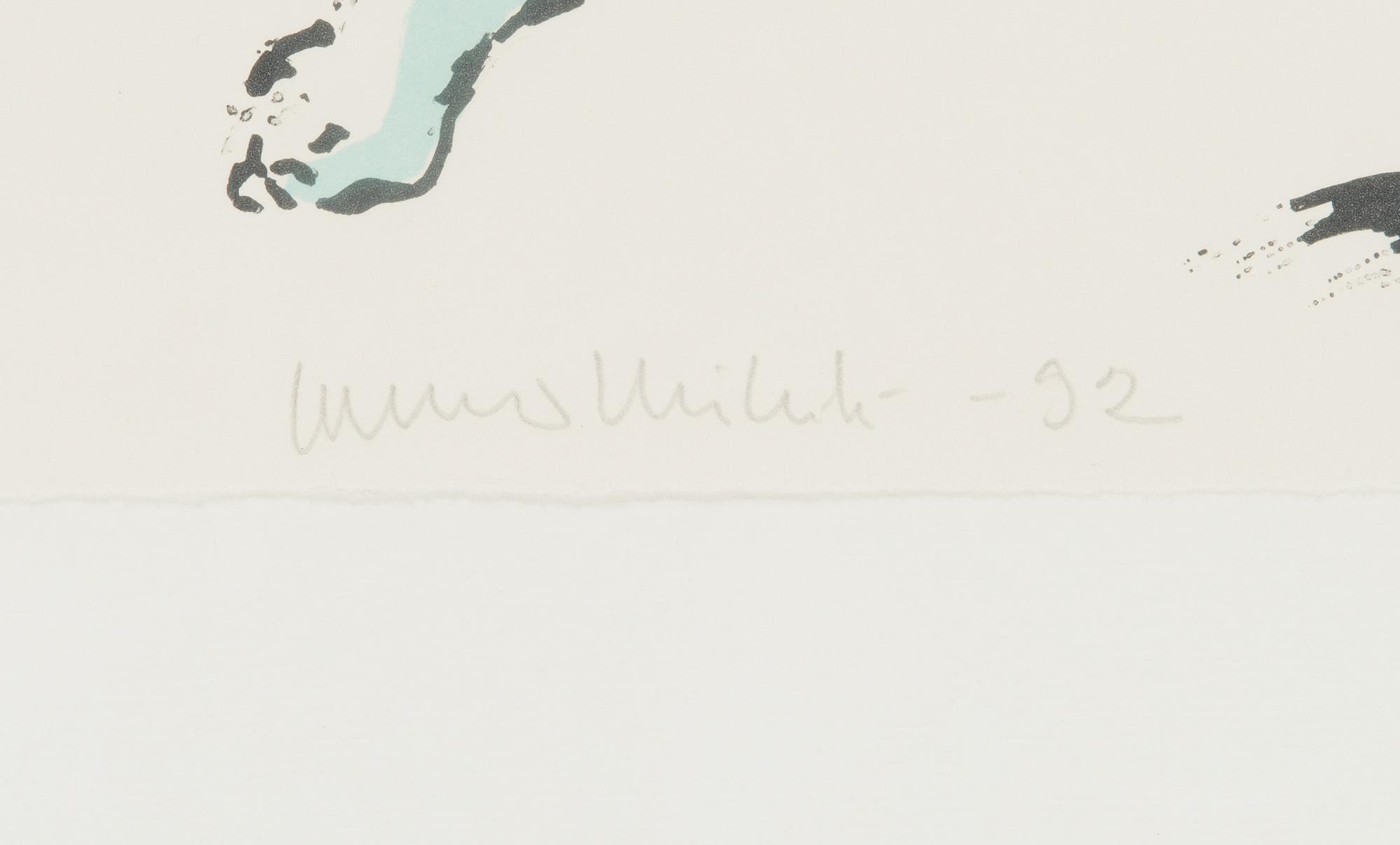Jarmo Mäkilä, litografia, signeerattu ja päivätty -92, numeroitu 3/5 H.C.
