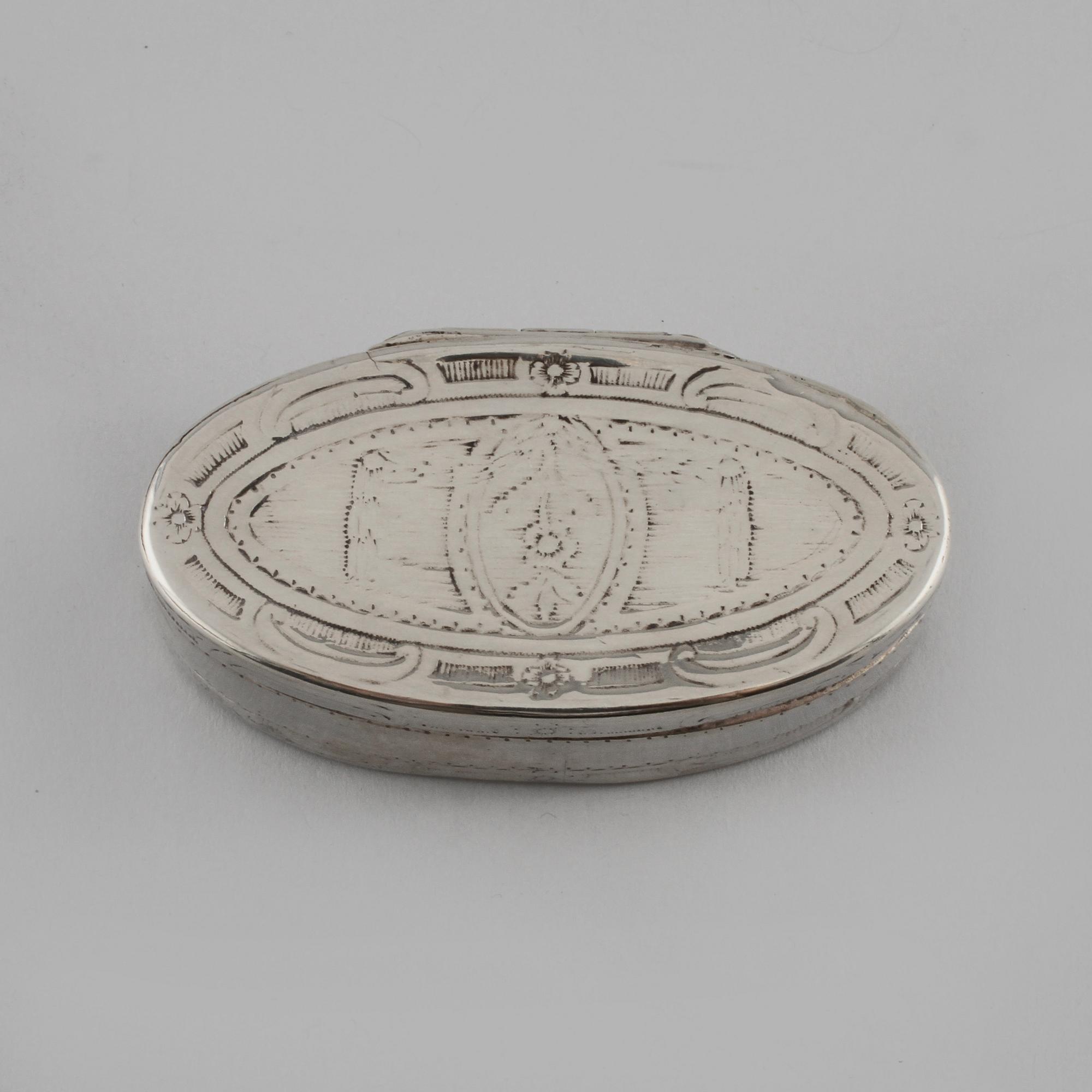 DOSA, silver, Carl Fredrik Seseman, Arboga, 1782. Vikt 65 g.