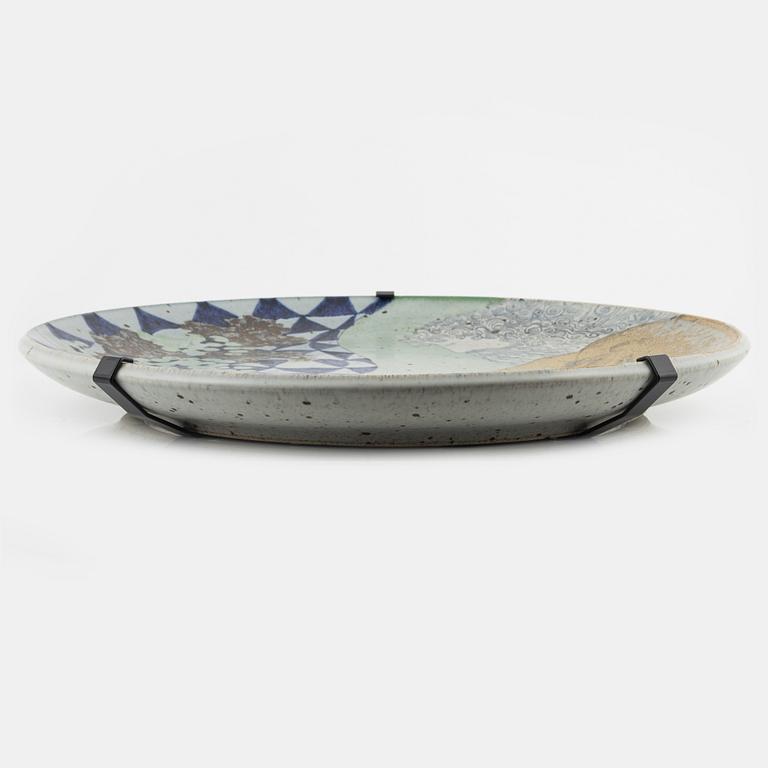 Jackie Lynd, a large stoneware platter, Rörstrand, signed and numbered 43/150.