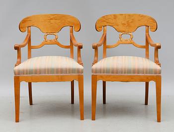 KARMSTOLAR, 2 st, Karl-Johanstil, 1900-talets andra hälft.