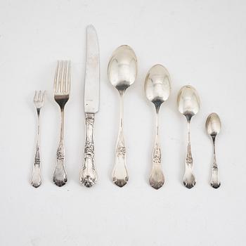 A 51-piece sterling silver cutlery service, Pesa, Mexico.
