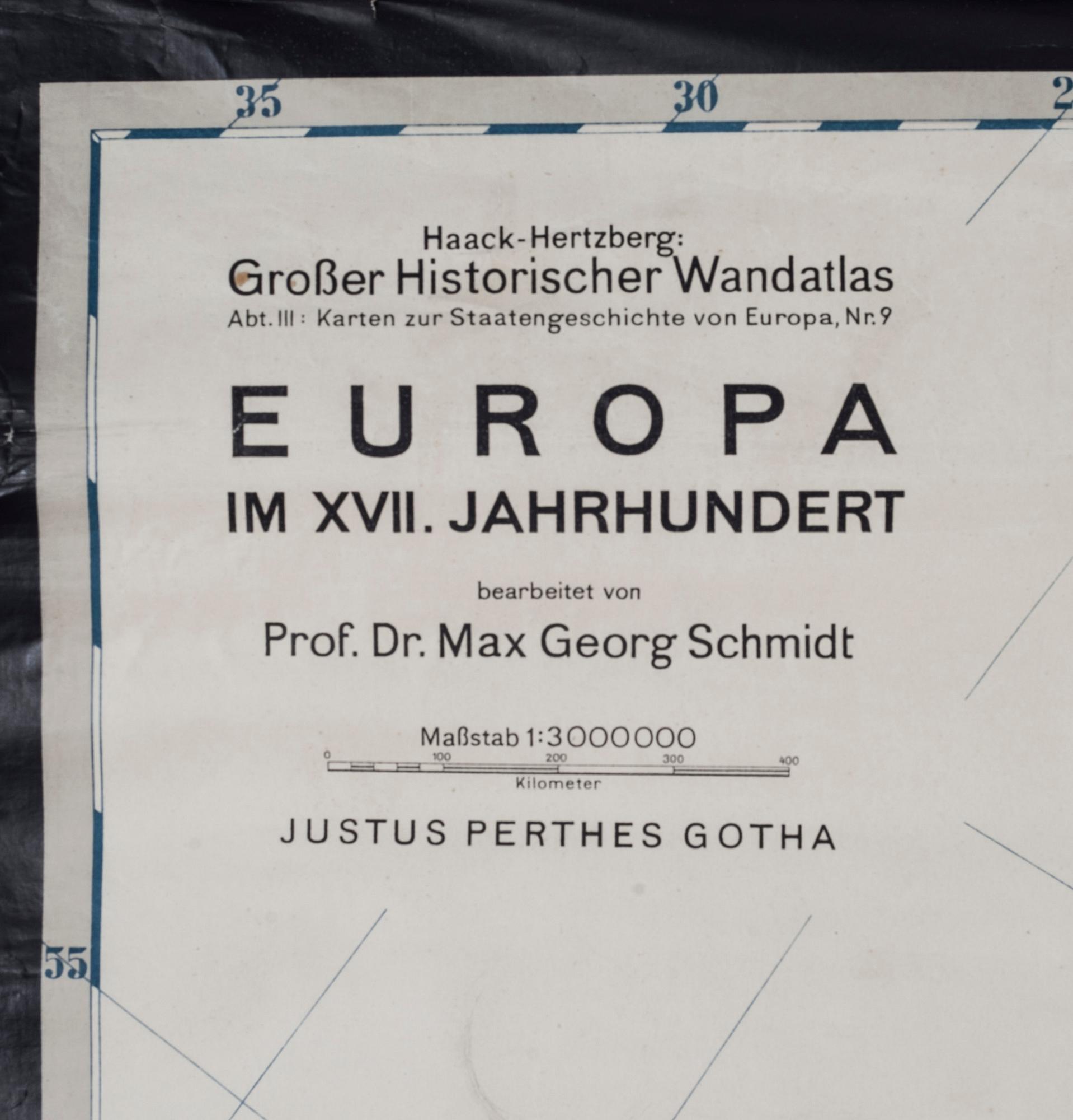 SKOLKARTA, "Europa Im XVII Jahrunderet" Tyskland.