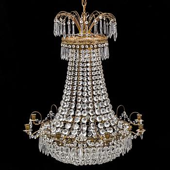 A gustavian style chandeier from the second half of the 20th century.