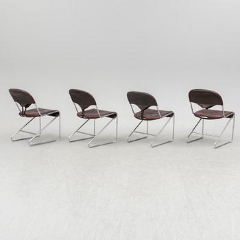 A set of four chairs by Sam Larsson, Dux, late 20th century.