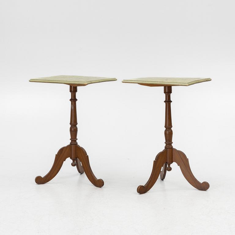 Lamp table/ folding table, a pair, 19th century.