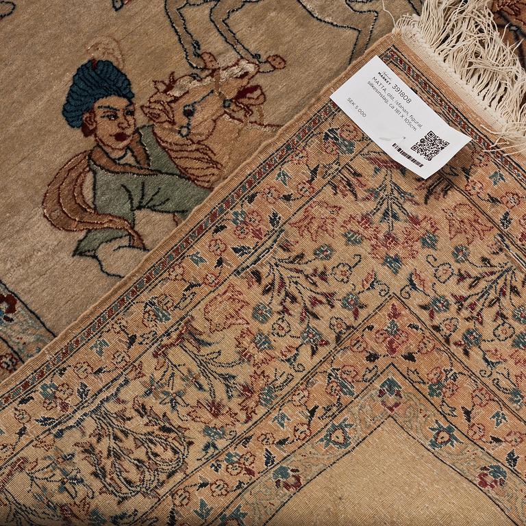 MATTA, old, Isfahan, figural, silkesinslag, ca 181 X 105cm.