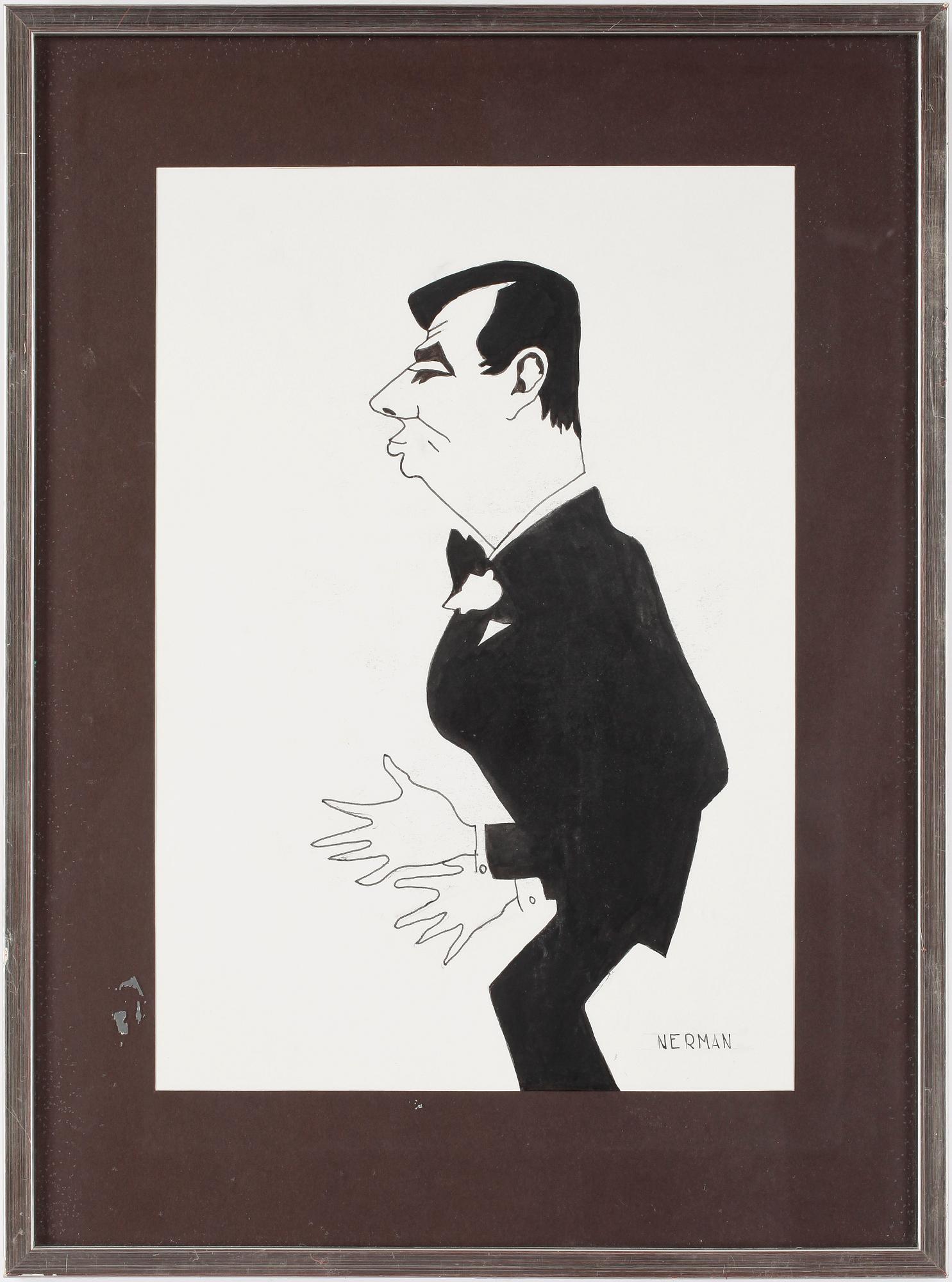EINAR NERMAN, tusch, signerad.