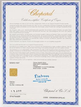 Chopard, Ring "Happy diamonds", 18K vitguld, diamanter ca 0.13 ct tot. Märkt.