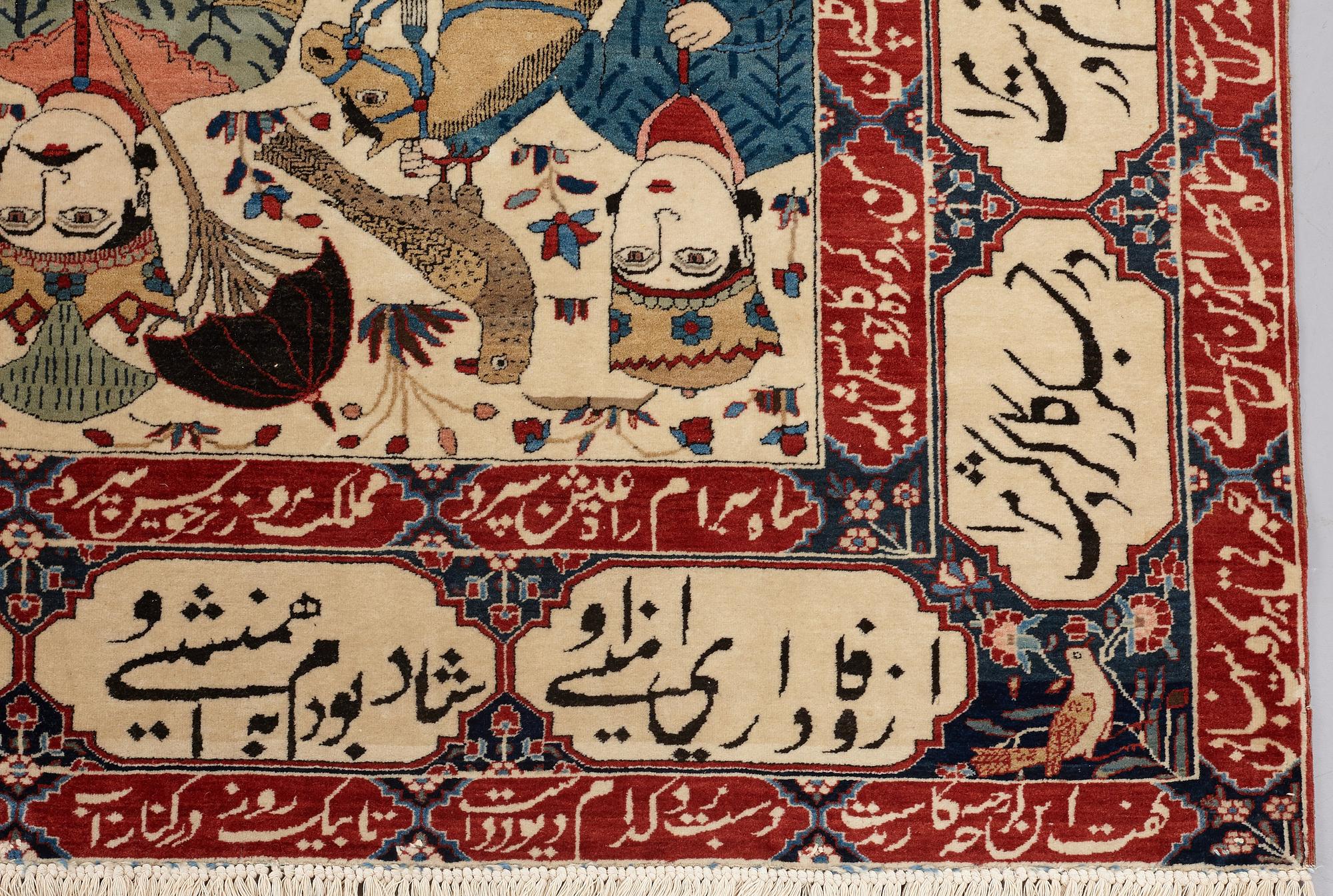 MATTA, semiantik Keshan figural, s.k. Motachem, ca 205,5 x 140,5 cm.