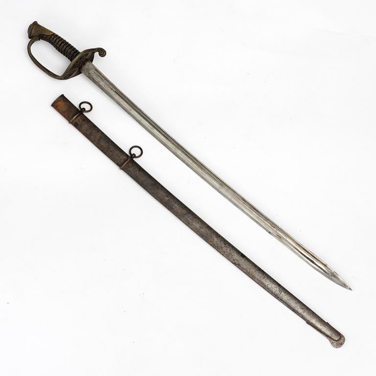 Saber, French, 19th century, with scabbard.